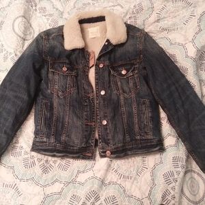 American Eagle Outfitters Fur-Lined Jean Jacket